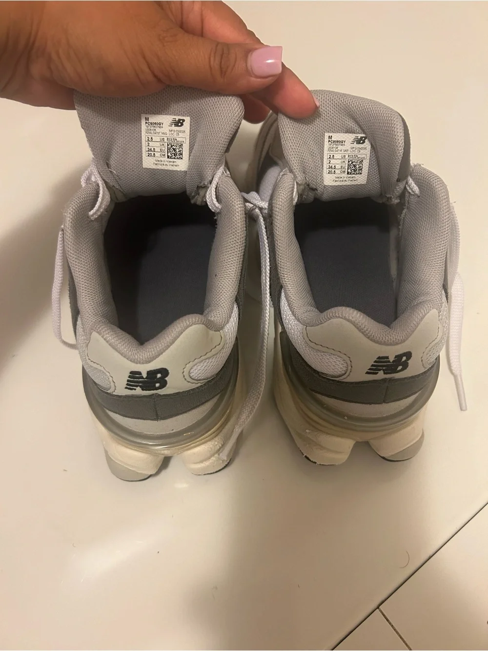 New Balance Kids Gray & White Mesh Suede Sneakers